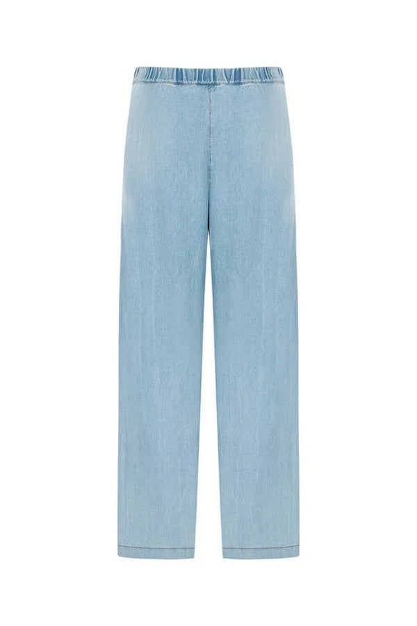 Nocturne Kadın Minimalist Pileli Bol Paça Jean Pantolon - Günlük & Şık