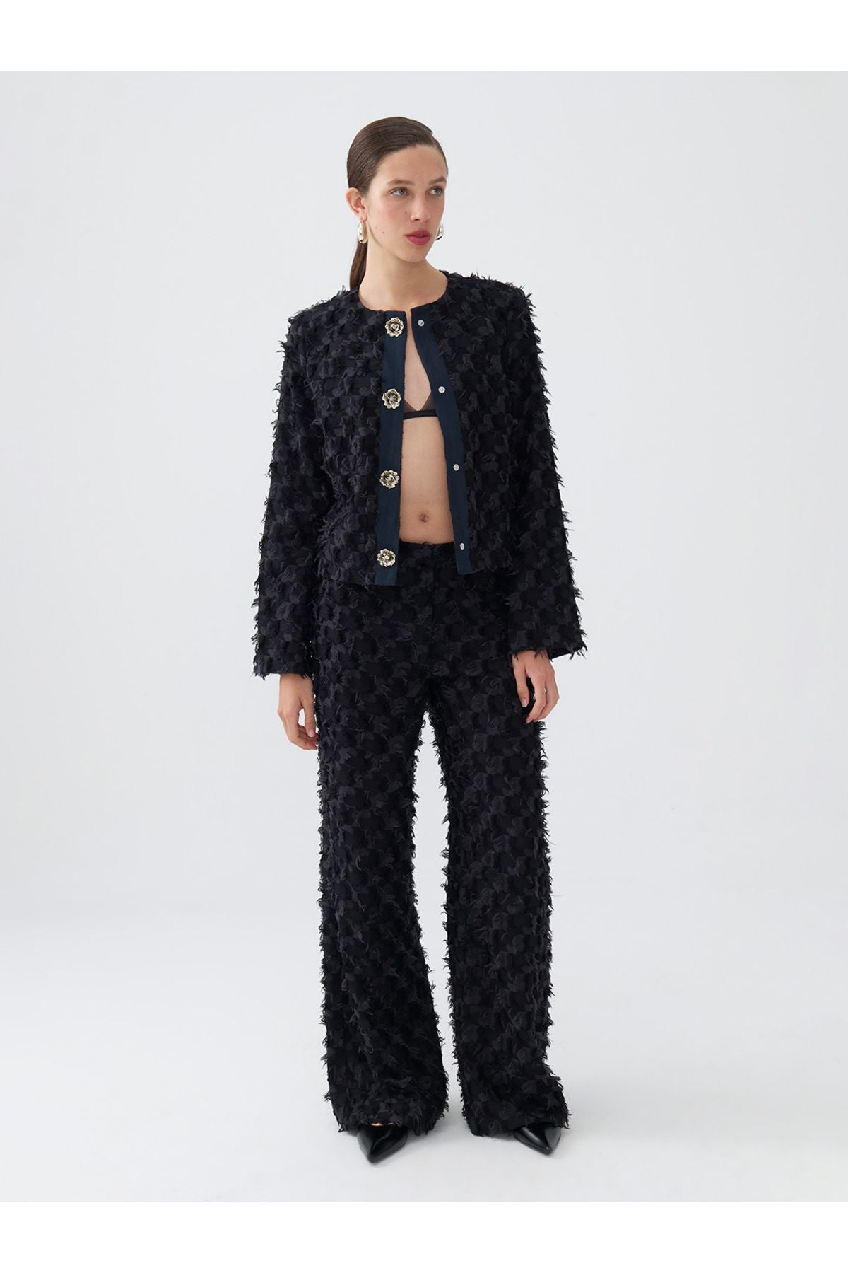Nocturne Oversize Midi Pantolon - Minimalist, Yüksek Bel, Geniş Paça Translation missing: ar.content.product_image_main