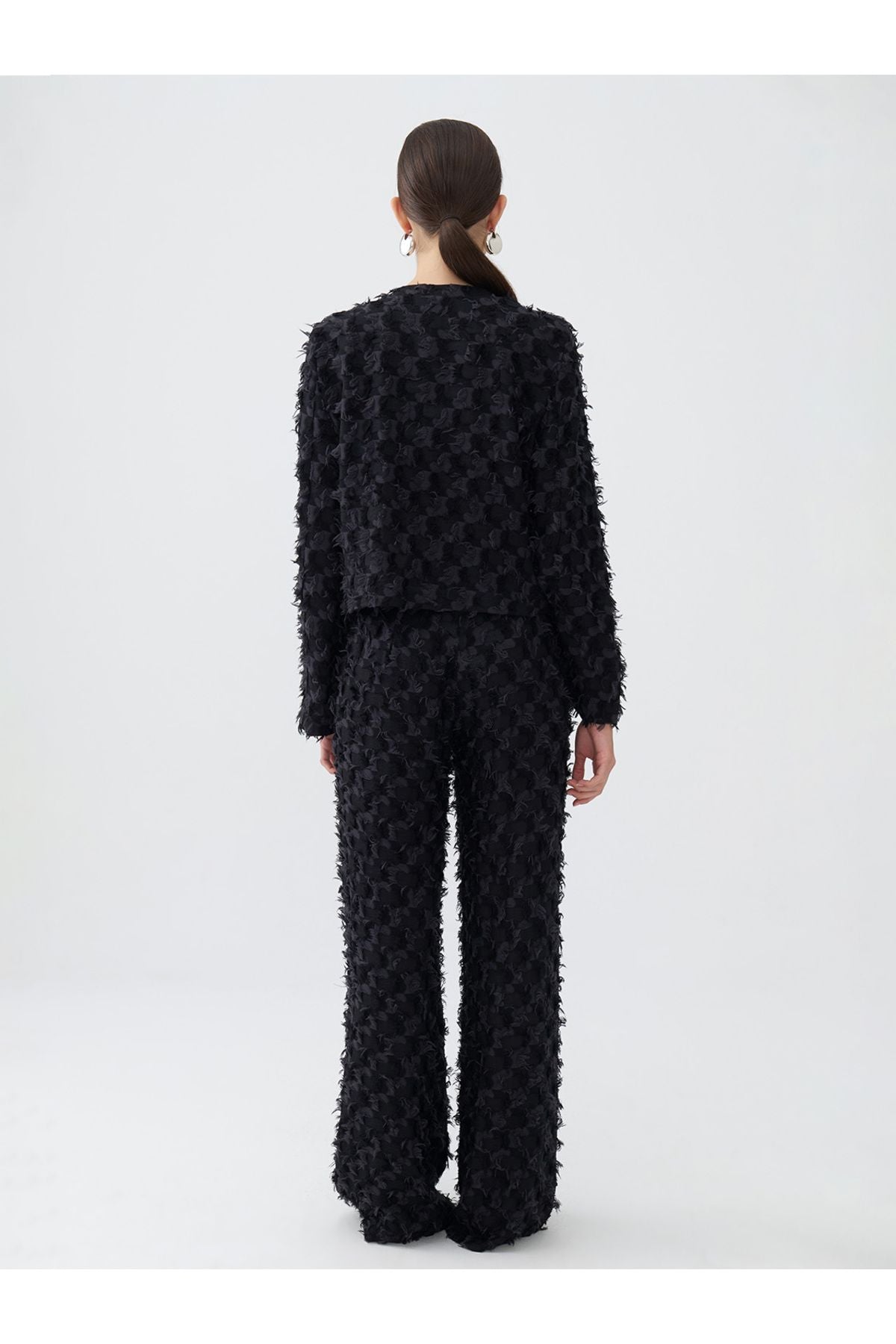 Nocturne Oversize Midi Pantolon - Minimalist, Yüksek Bel, Geniş Paça