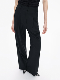 Nocturne Minimalist Yüksek Bel Geniş Paça Midi Kadın Pantolon - Günlük & Ofis