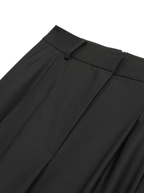 Nocturne Minimalist Yüksek Bel Geniş Paça Midi Kadın Pantolon - Günlük & Ofis