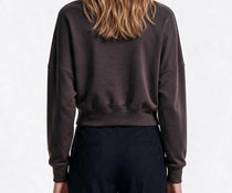 Nocturne Kadın Kayık Yaka Bağlama Detaylı Rahat Kesim Pamuklu Sweatshirt