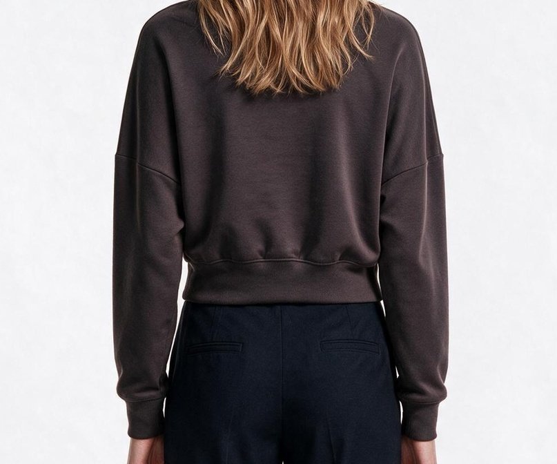 Nocturne Kadın Kayık Yaka Bağlama Detaylı Rahat Kesim Pamuklu Sweatshirt