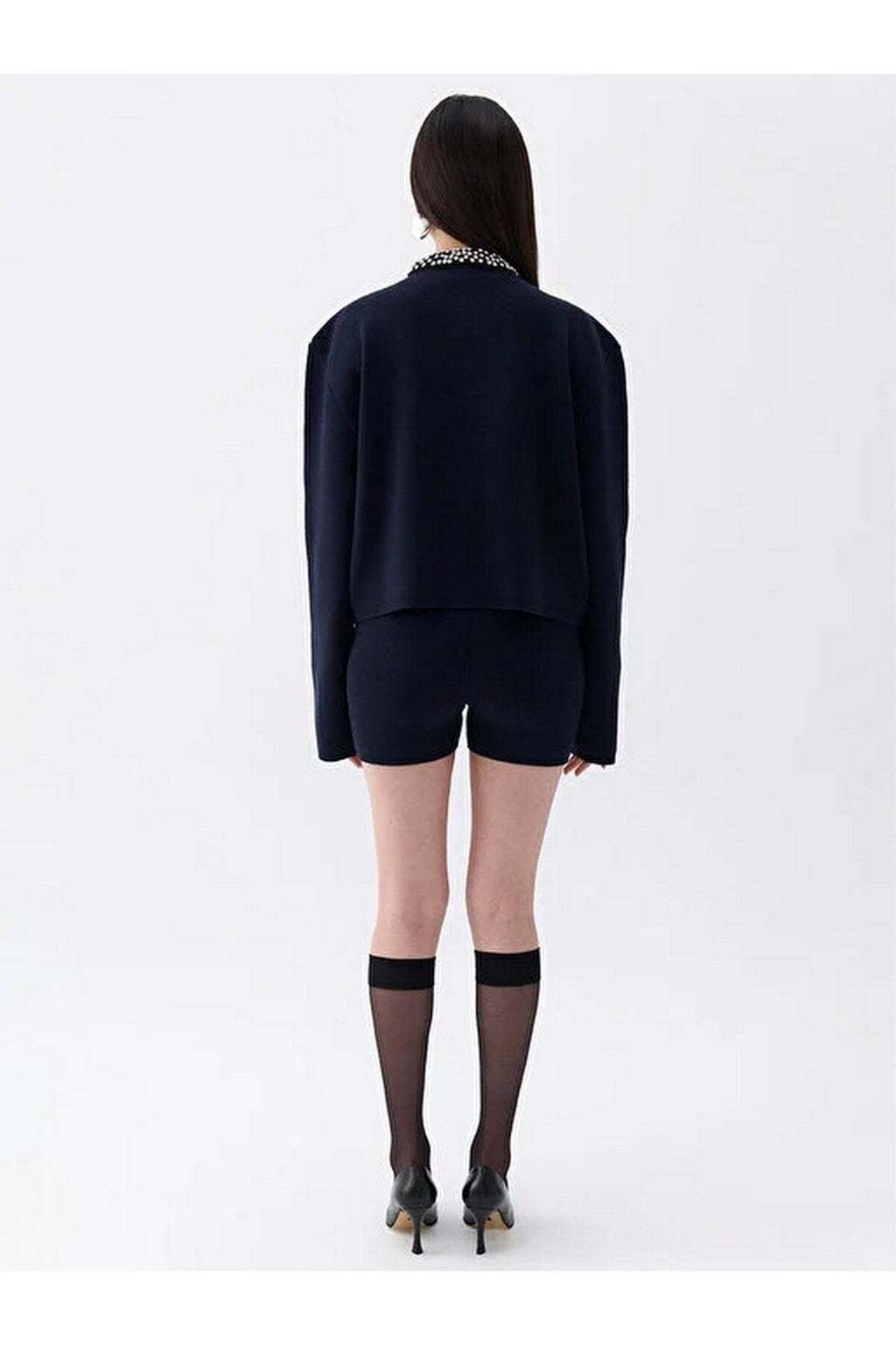 Nocturne Minimalist Oversize Uzun Kol Crop Triko - Trend Tasarım