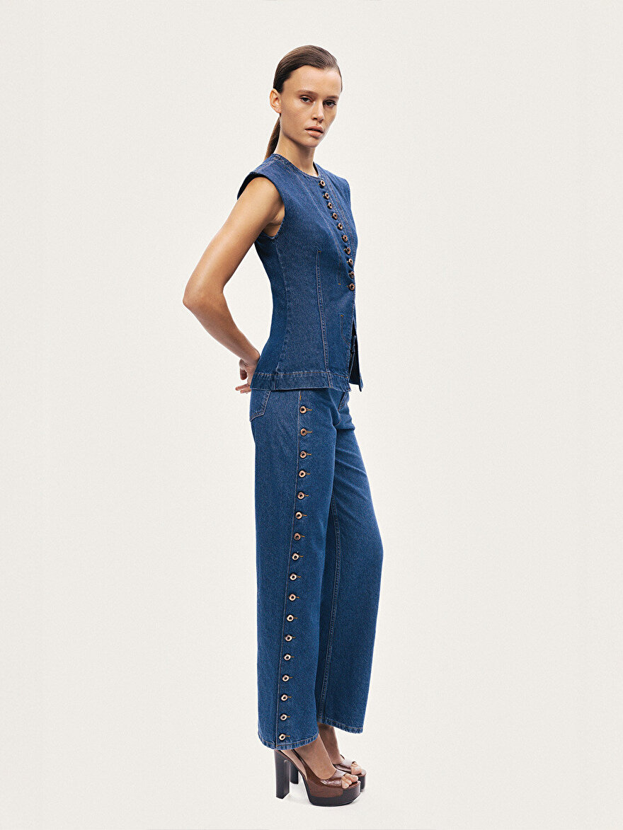 Nocturne Metal Düğme Detaylı Denim Pantolon N26YD18167