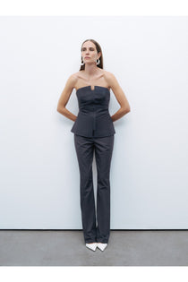 Nocturne Minimalist Straplez Crop Top - Günlük & Şık Kombinler