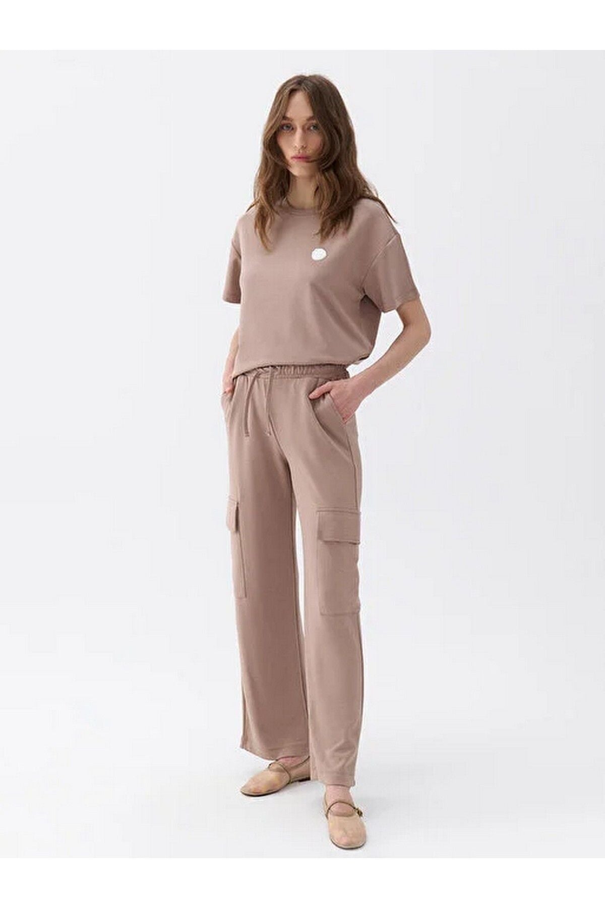 Nocturne Oversized Cepli Midi Kadın Pantolon - Minimalist Tarz Translation missing: ar.content.product_image_secondary