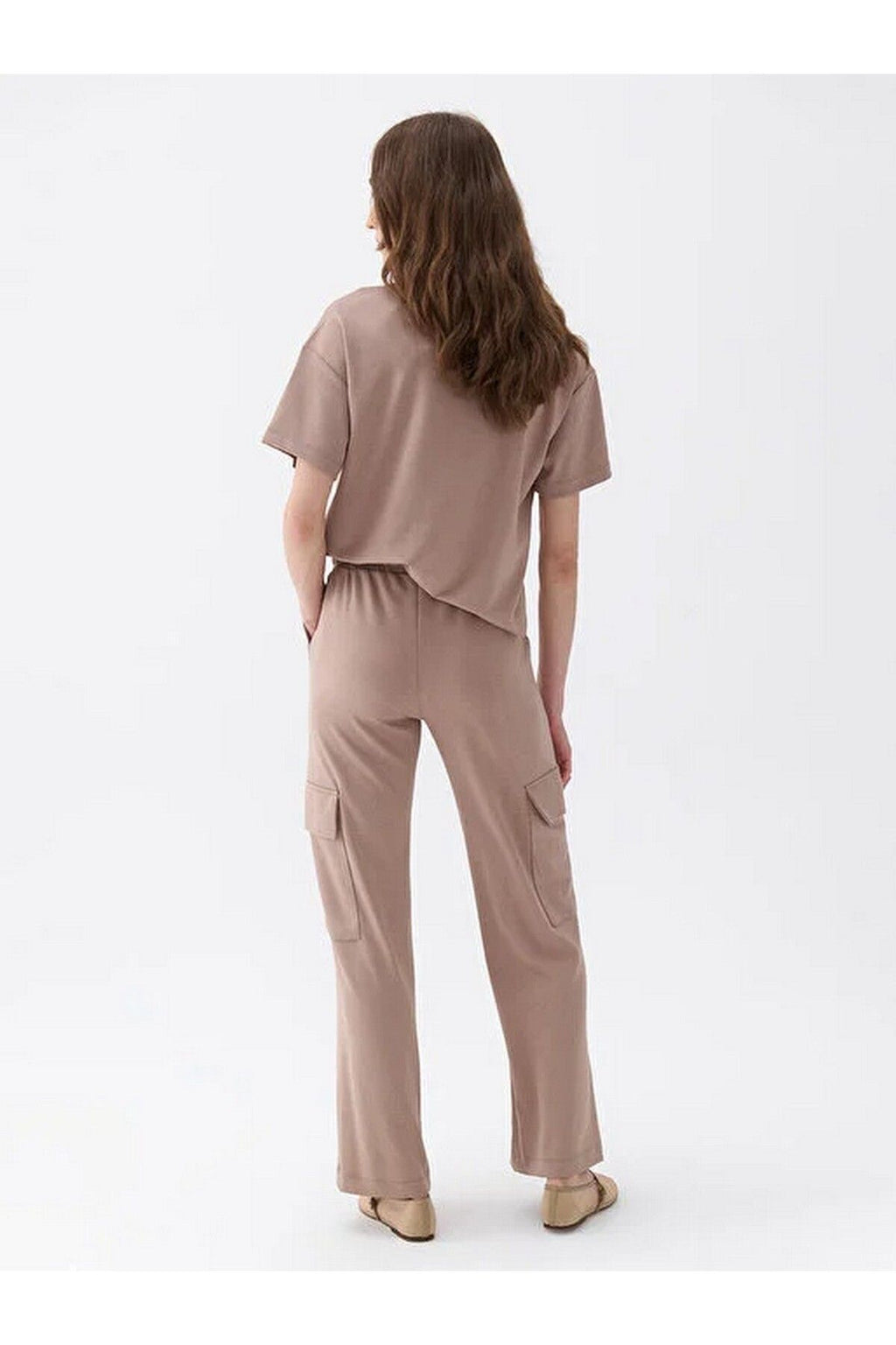 Nocturne Oversized Cepli Midi Kadın Pantolon - Minimalist Tarz