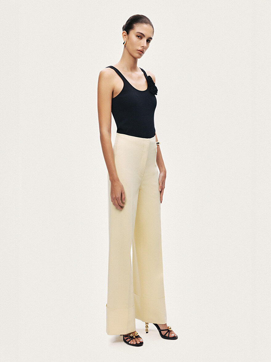 Nocturne Yüksek Bel Wide Leg Pantolon N26YN3483 İkincil görsel