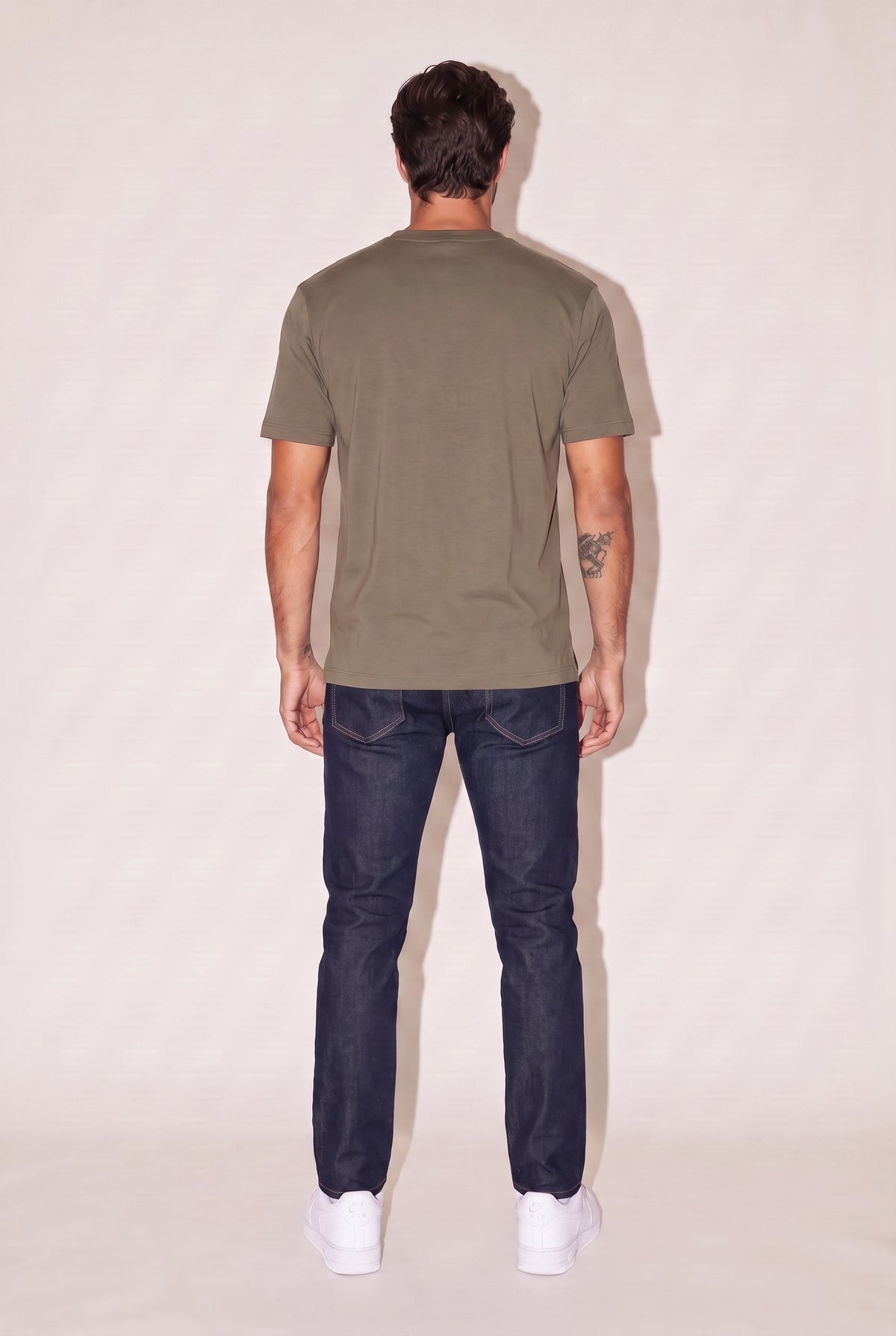 O Yaka Fırçalı 2 İplik T-Shirt JSCO