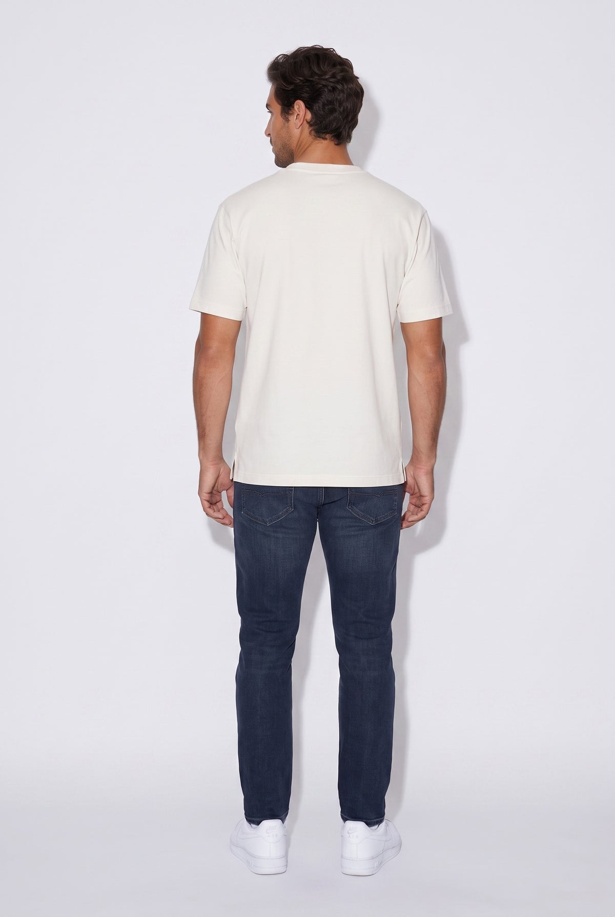 O Yaka Fırçalı 2 İplik T-Shirt JSCO