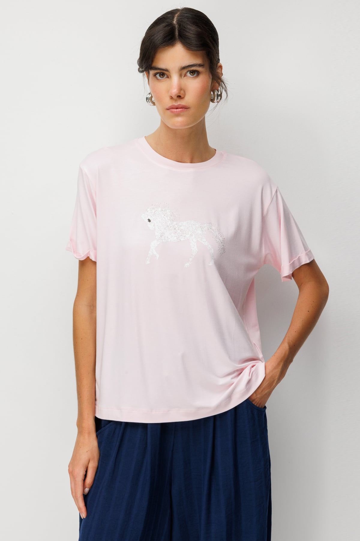 On At Baskılı Sıfır Yaka Tişört T-Shirt Ana görsel