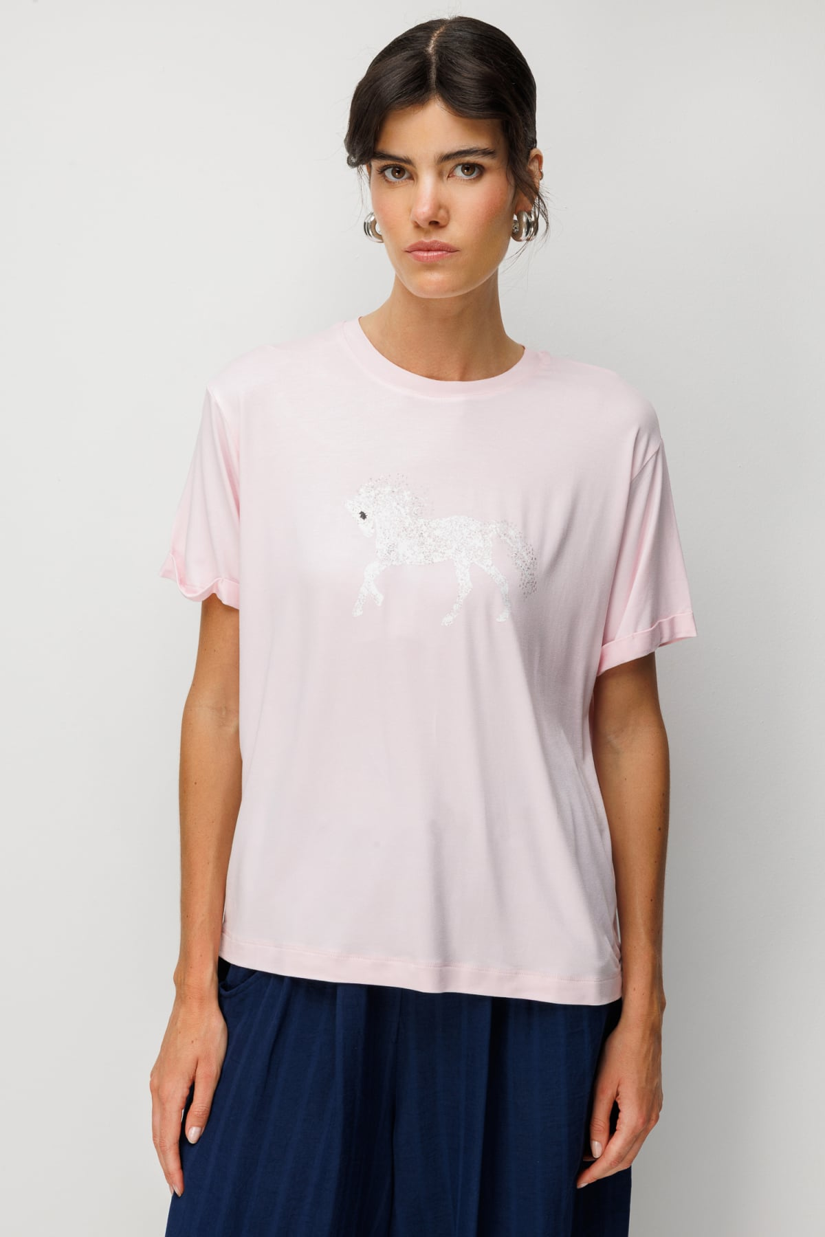 On At Baskılı Sıfır Yaka Tişört T-Shirt İkincil görsel