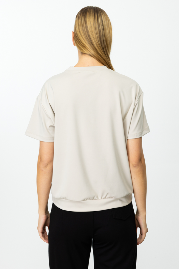 On Minimalist Oversize Kadın Bluz - Kısa Kol Rahat Günlük