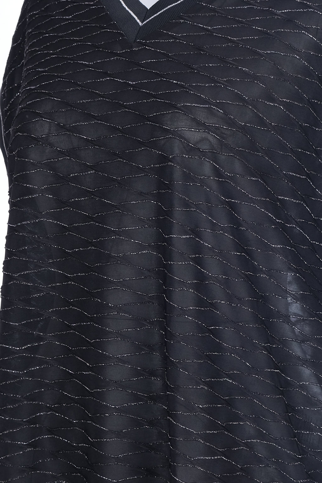 On Oversize V Yaka Kısa Kol Minimalist Kadın Bluz