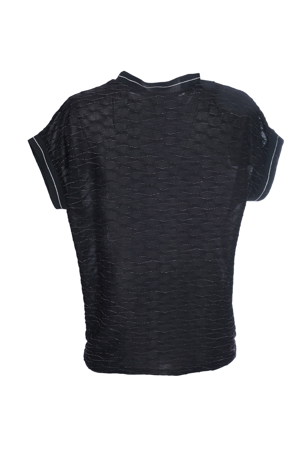 On Oversize V Yaka Kısa Kol Minimalist Kadın Bluz