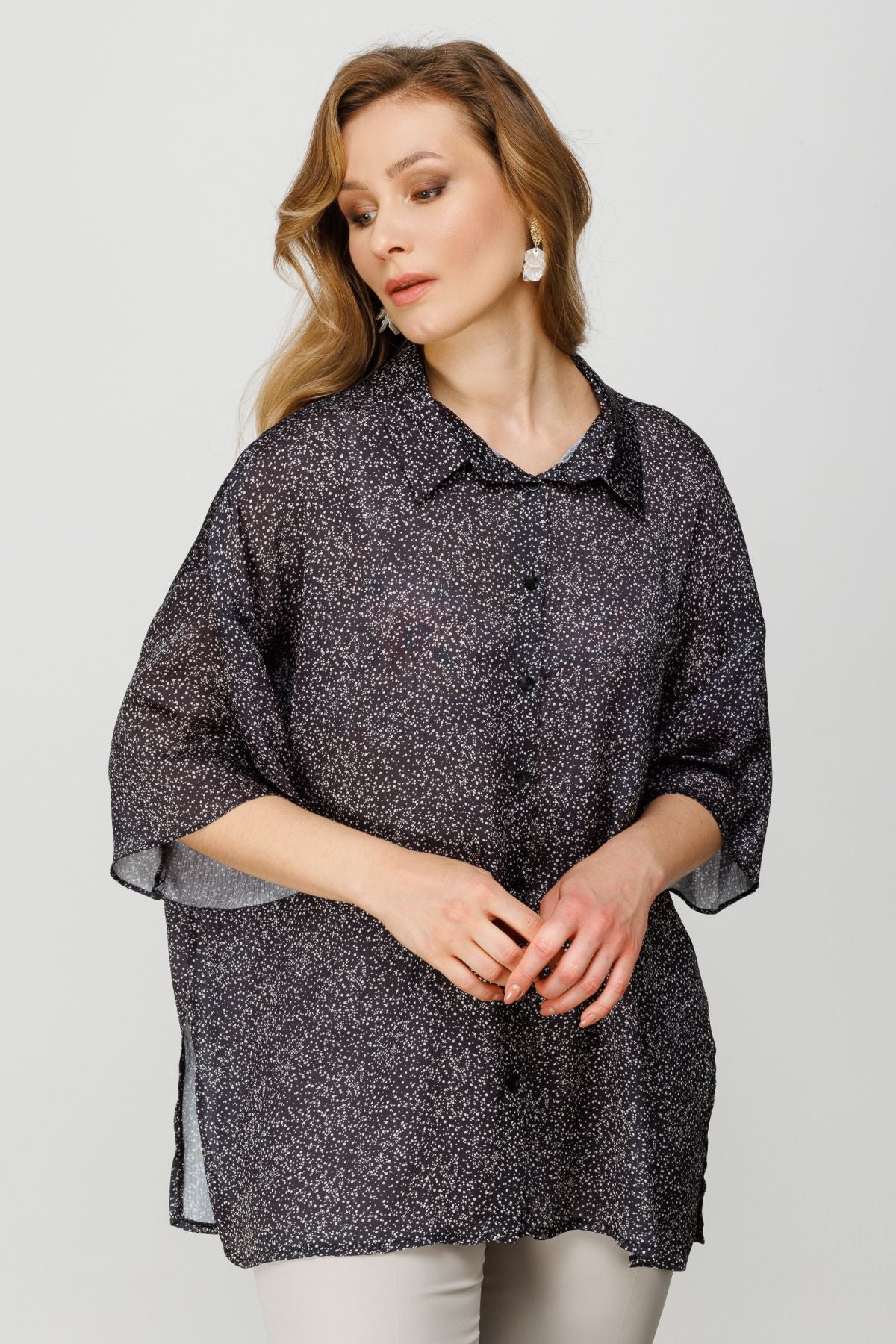 On Kadın Oversize Midi Gömlek - Minimalist Günlük Stil