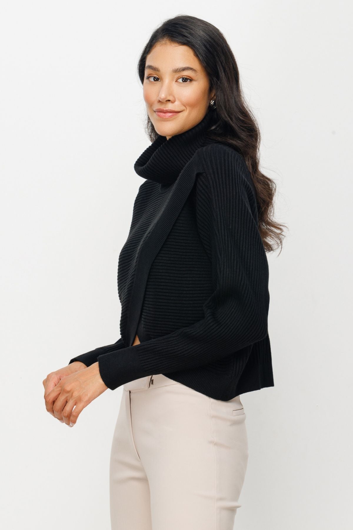 On Minimalist Boğazlı Crop Oversize Kazak - Günlük Şıklık