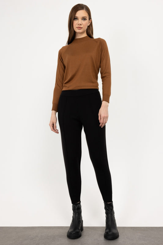 On Kadın Minimalist Yüksek Bel Midi Pantolon - Günlük Kullanım İçin İdeal