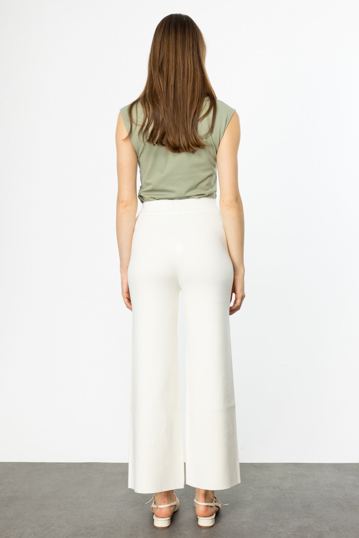 On Minimalist Oversized Midi Kadın Pantolon - Yüksek Bel