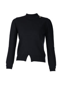 On Minimalist Uzun Kol Yüksek Yaka Kadın Kazak - Crop Kesim