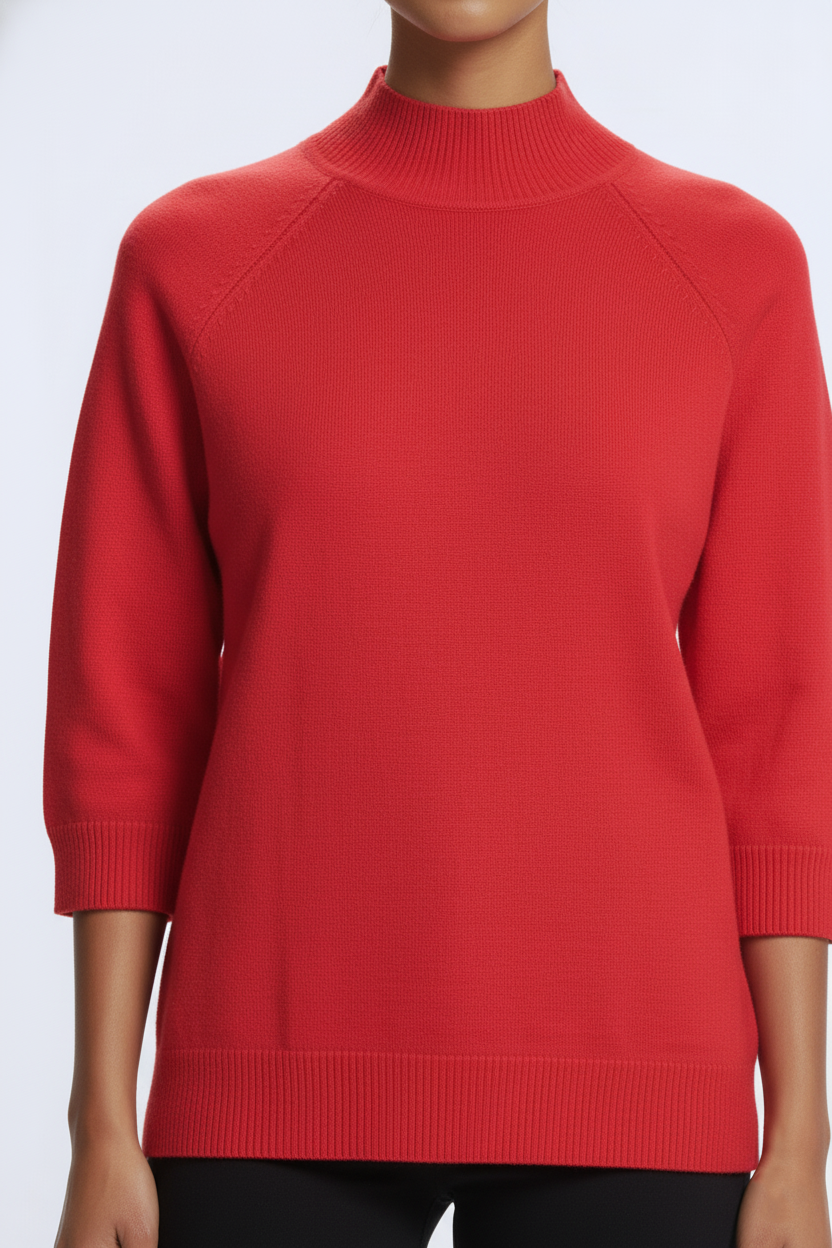 On Oversize 3/4 Kol Minimalist Kadın Kazak - Günlük Şıklık