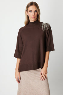 On Oversize 3/4 Kol Minimalist Kadın Kazak - Günlük Şıklık