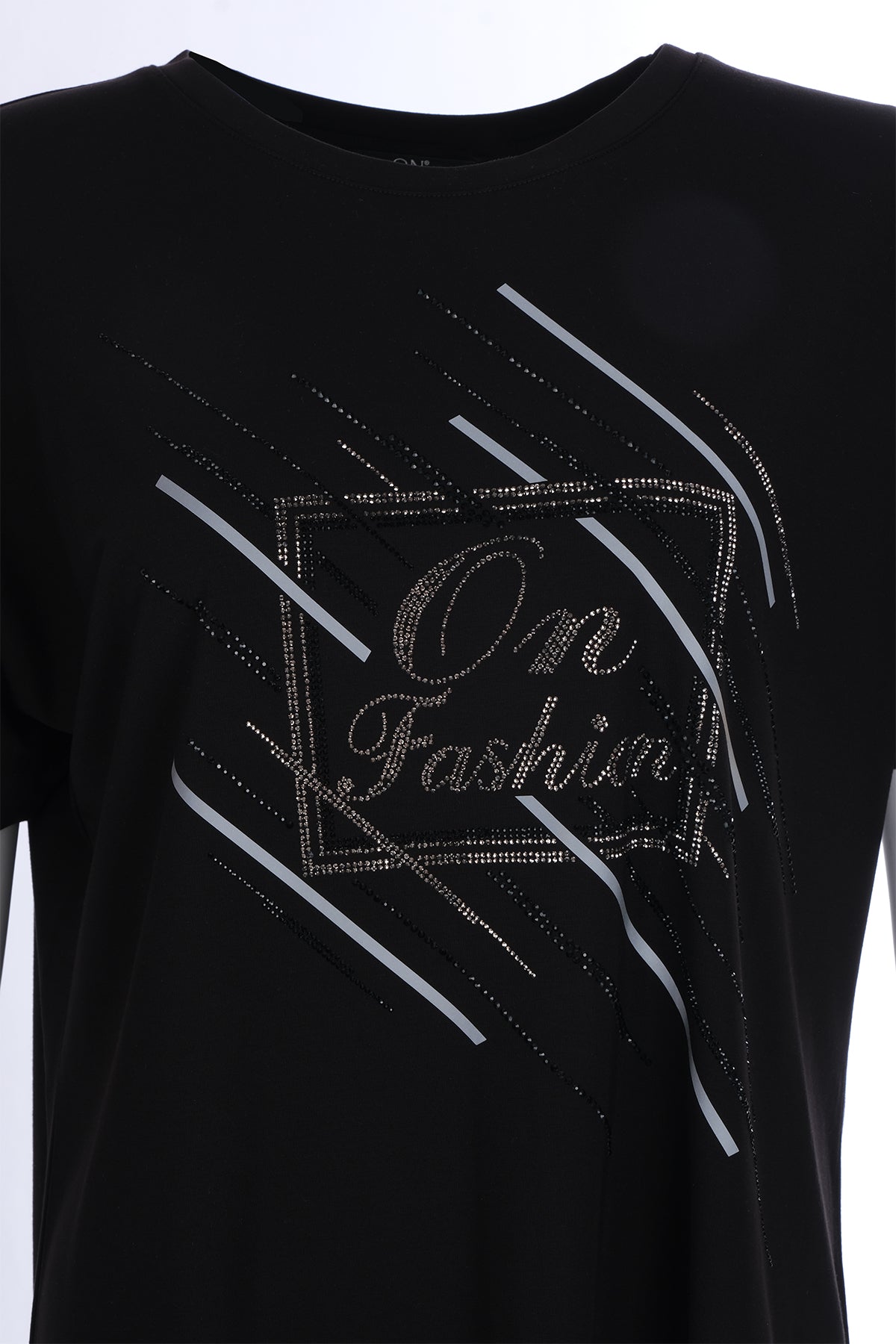 On Oversize Minimalist Kısa Kol Kadın Bluz - Günlük Tarz Translation missing: ar.content.product_image_secondary