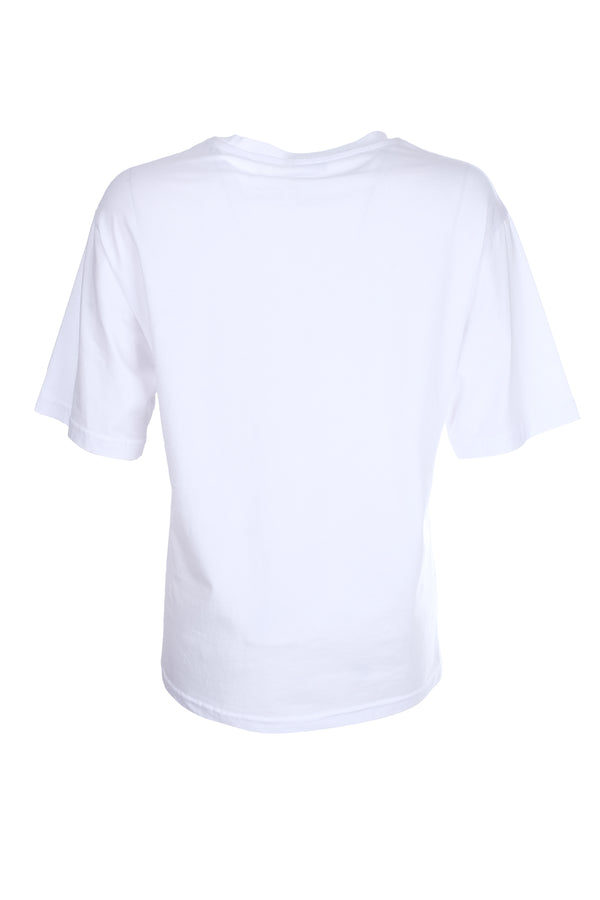 On Oversize Nakışlı Kısa Kol Kadın Bluz - Minimalist Tarz