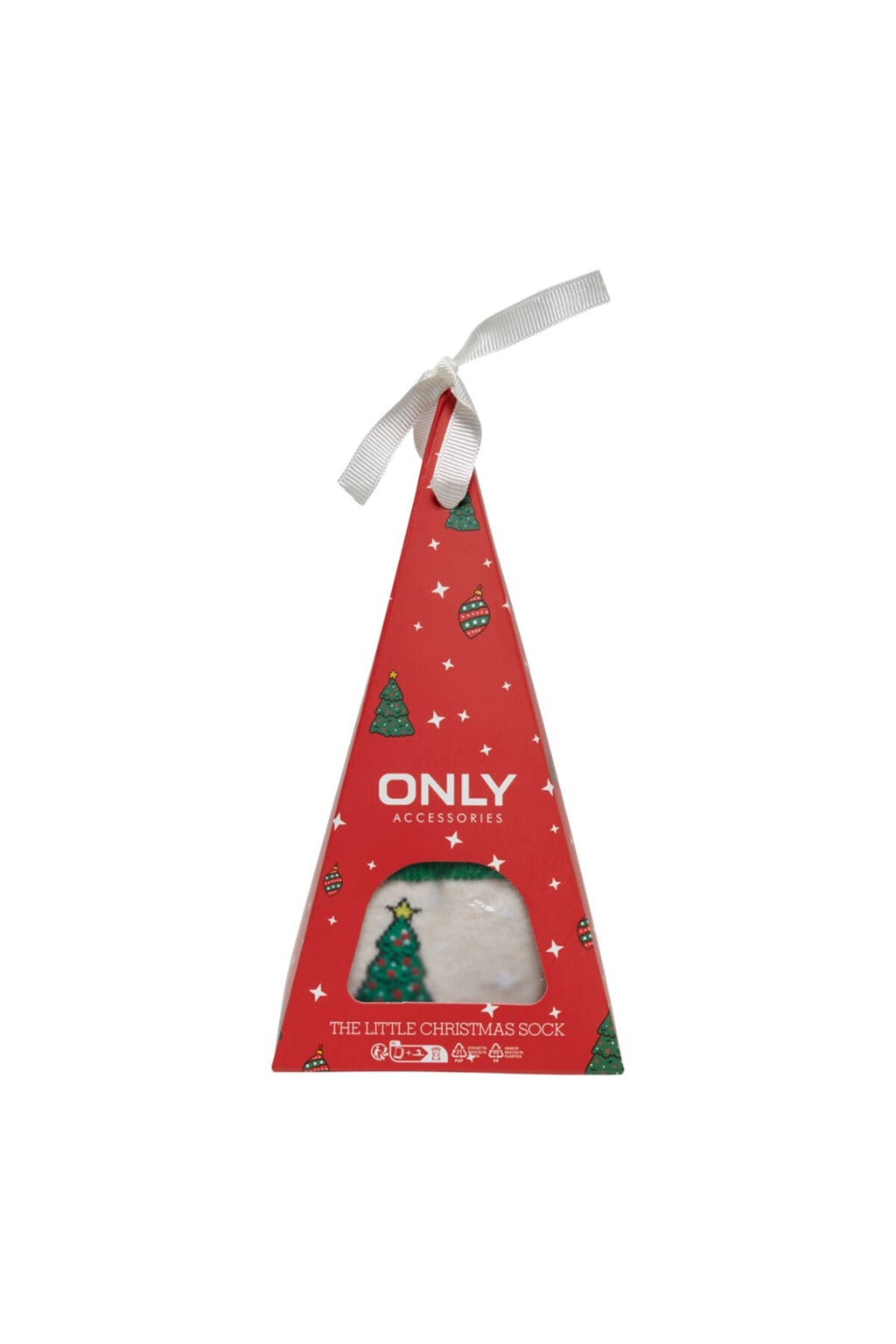Only 2'li Noel Çorabı Seti - Noel Ağacı & Şeker Kamışı Desenli - Sıcak & Rahat