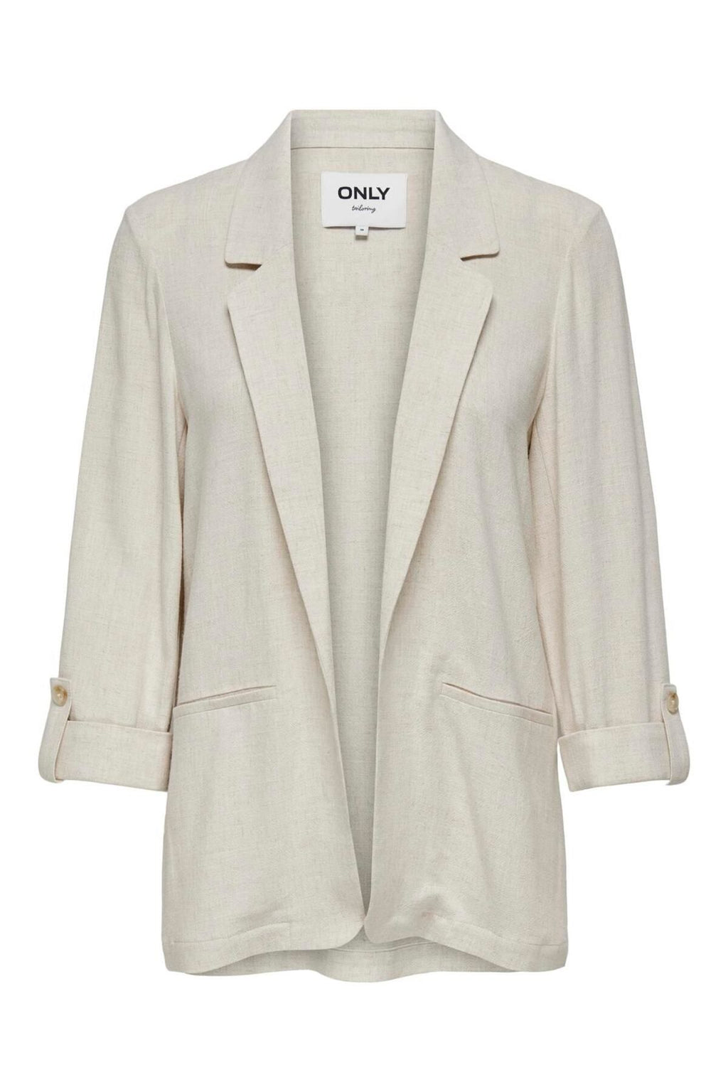 Only Minimalist Keten Blazer - Oversize 3/4 Kol Günlük Kadın Ceket