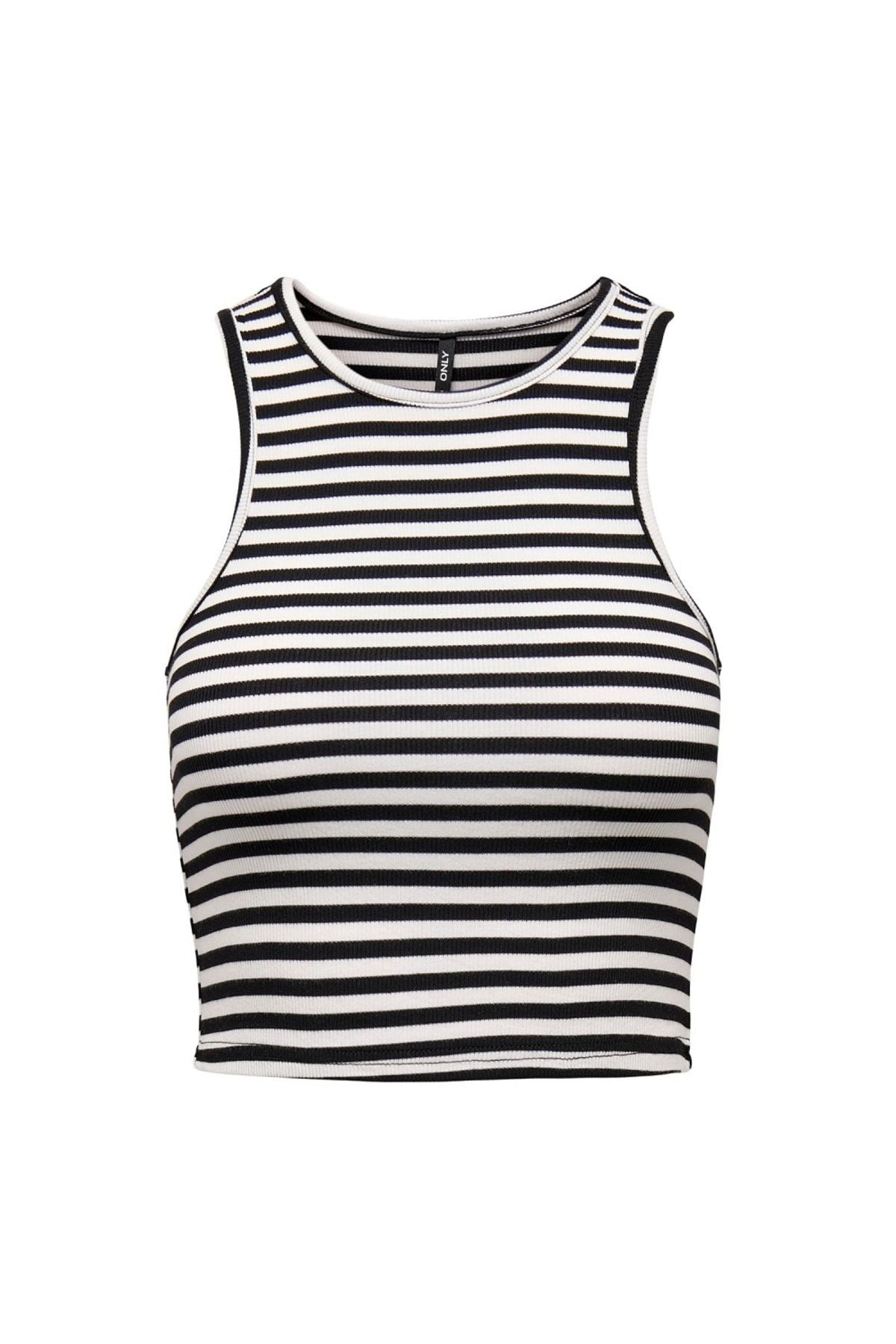 Only Minimalist Çizgili Kolsuz Crop Top - Günlük Kullanım