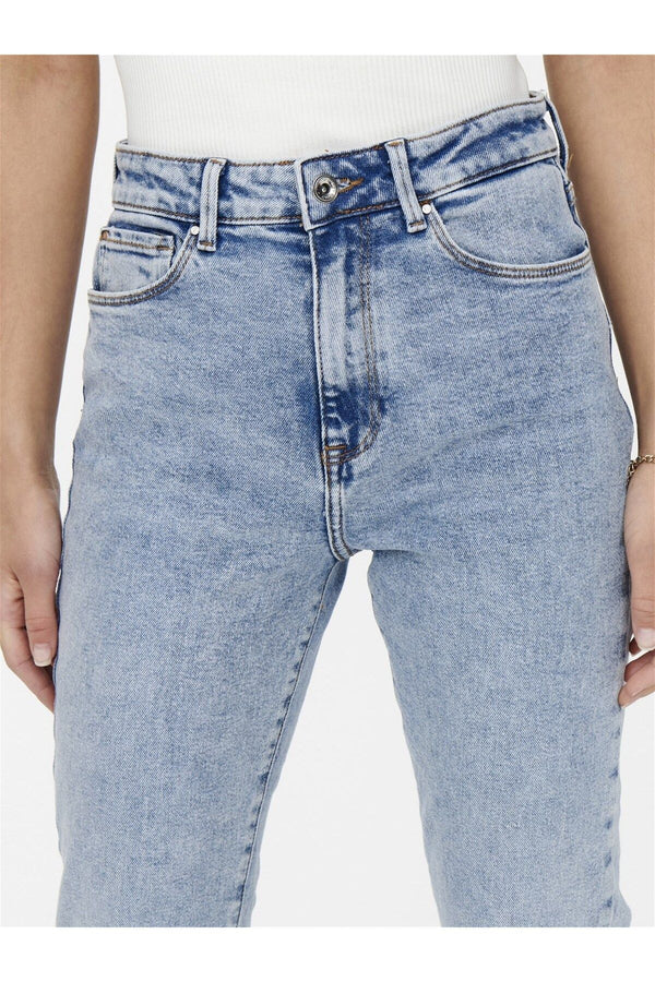 Only Yüksek Bel Slim Fit Midi Kot Pantolon - Minimalist Günlük Stil