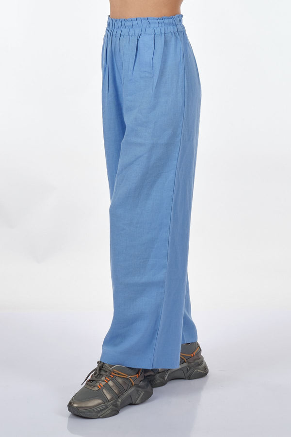 Only Minimalist Yüksek Bel Geniş Paça Keten Pantolon - Rahat ve Şık