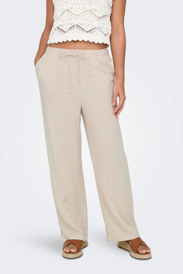 Only Kadın Minimalist Keten Bol Paça Pantolon - Rahat ve Şık