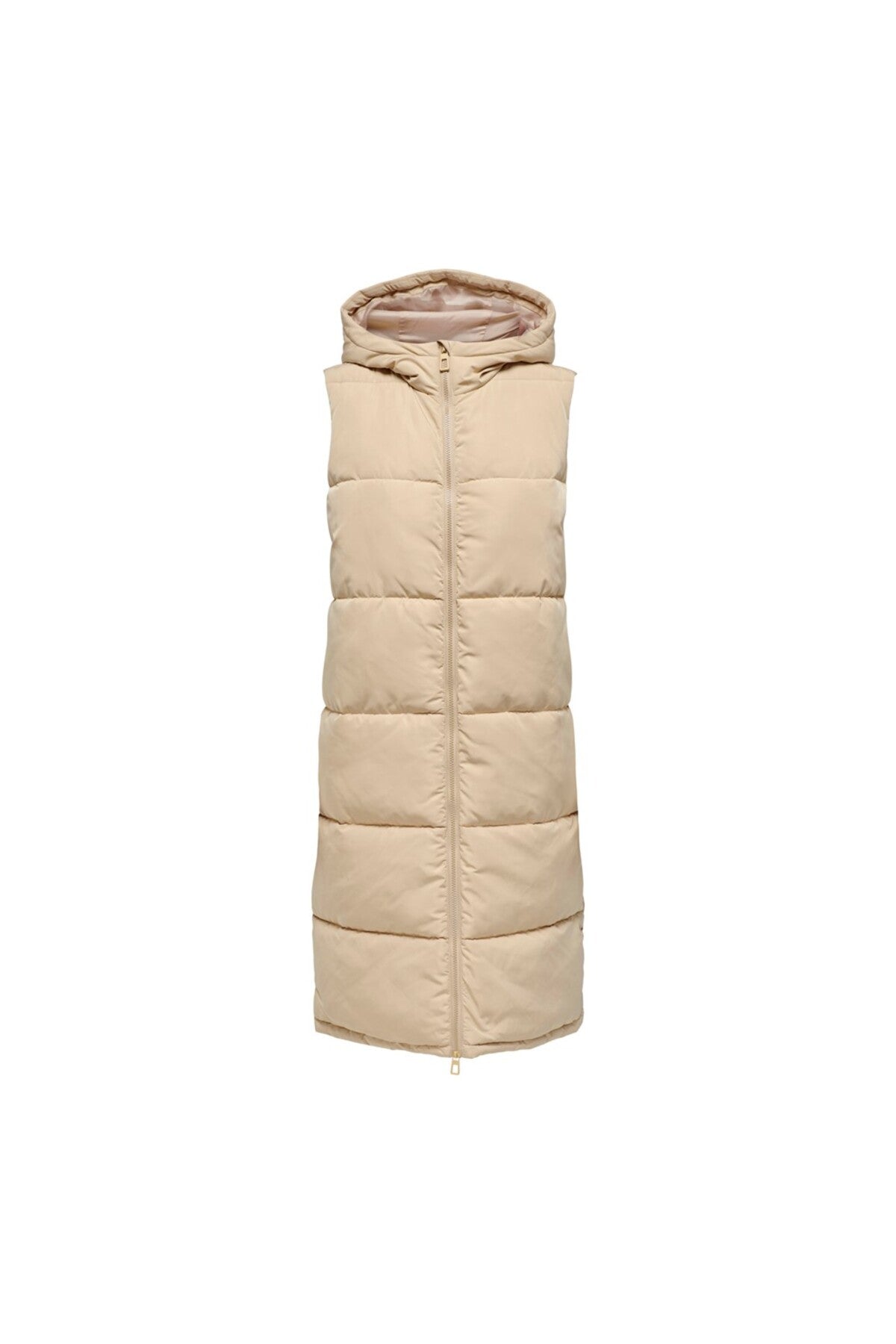 Only Kapüşonlu Midi Oversize Yelek - Günlük Şıklık