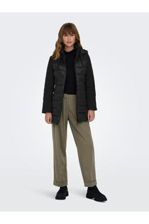 Only Midi Kapüşonlu Şişme Kaban - Oversize Minimalist Kışlık