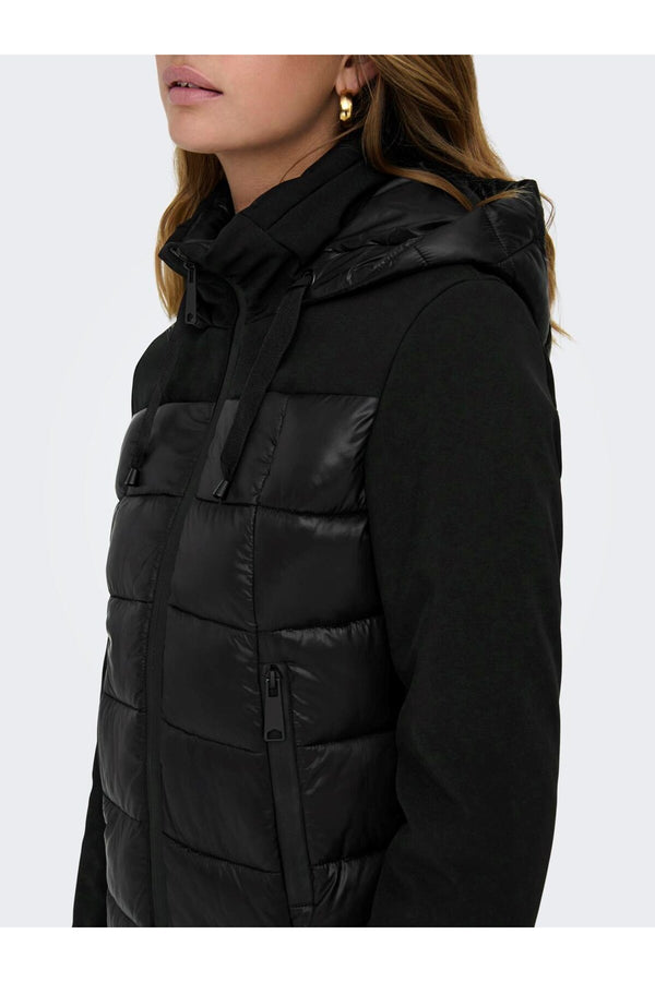 Only Midi Kapüşonlu Şişme Kaban - Oversize Minimalist Kışlık