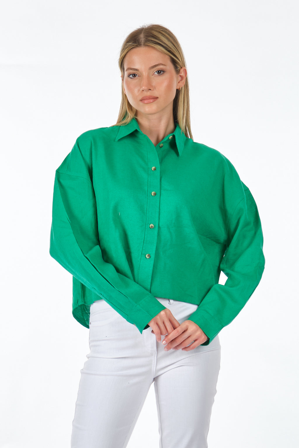Only Oversize Crop Gömlek: Minimalist Günlük Stil, Uzun Kol