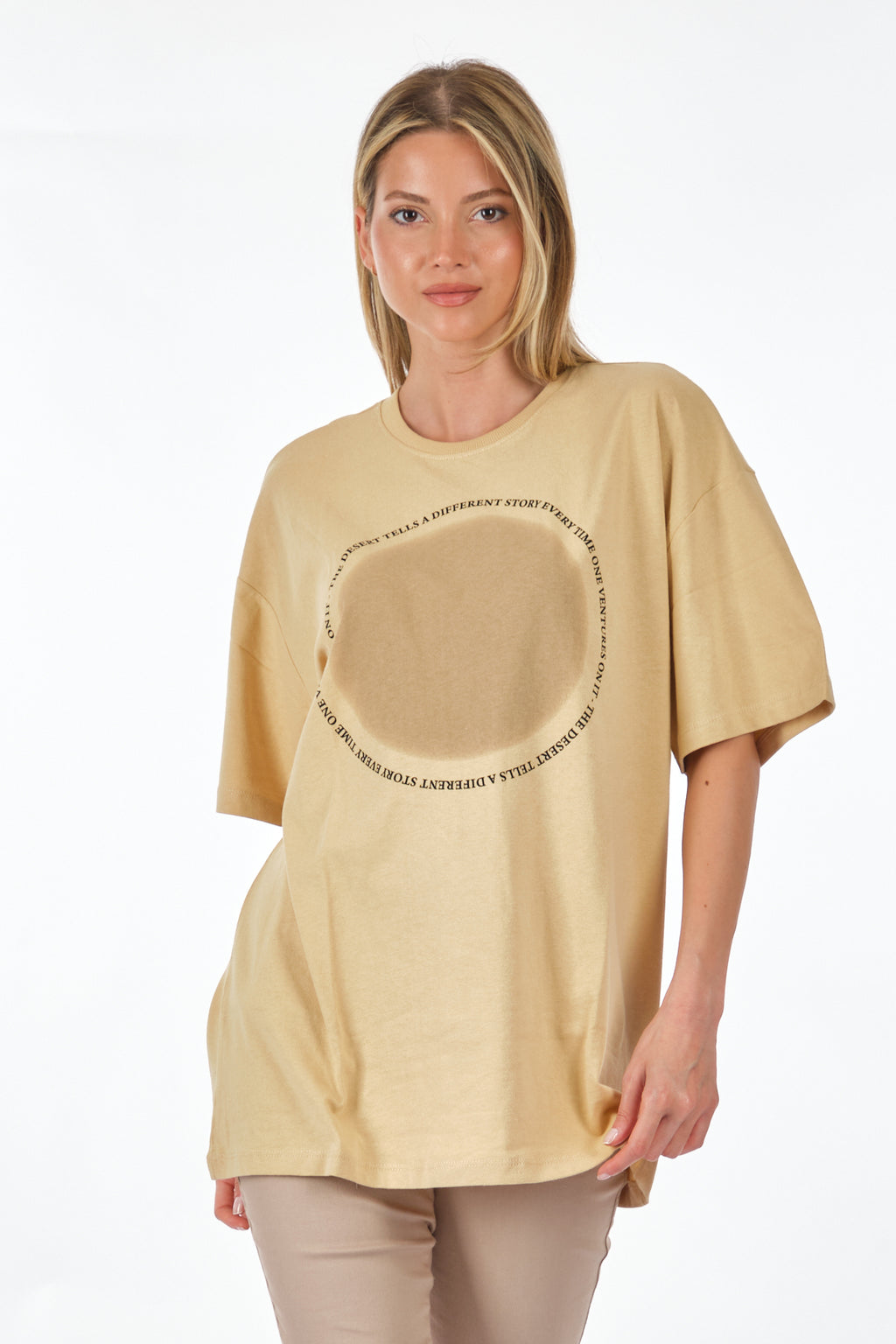 Only Oversize Minimalist Kadın T-Shirt - Kısa Kol - Günlük