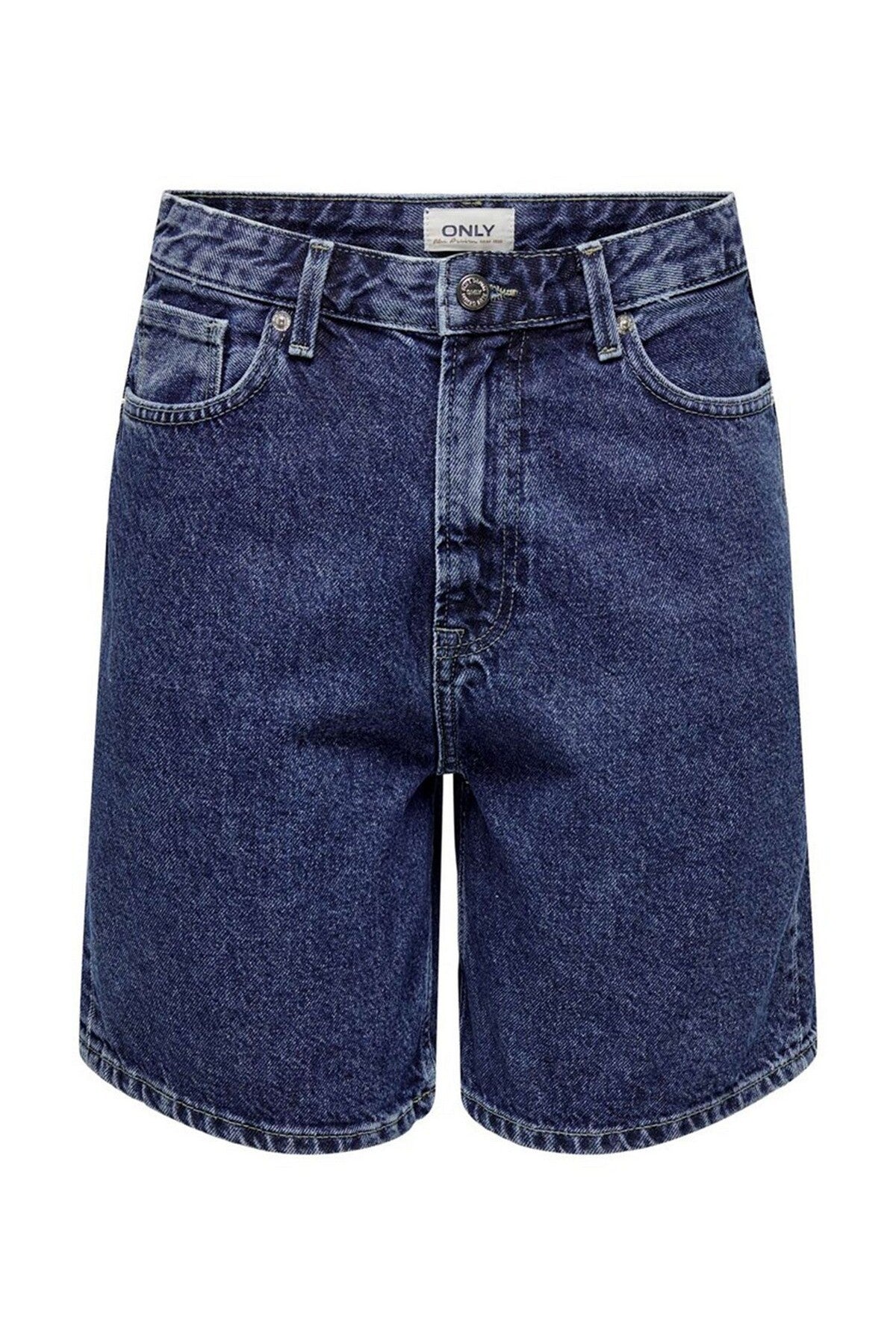 Only Yüksek Bel Midi Denim Şort - Vintage Tarzı - Günlük Kullanım Translation missing: tr.content.product_image_main