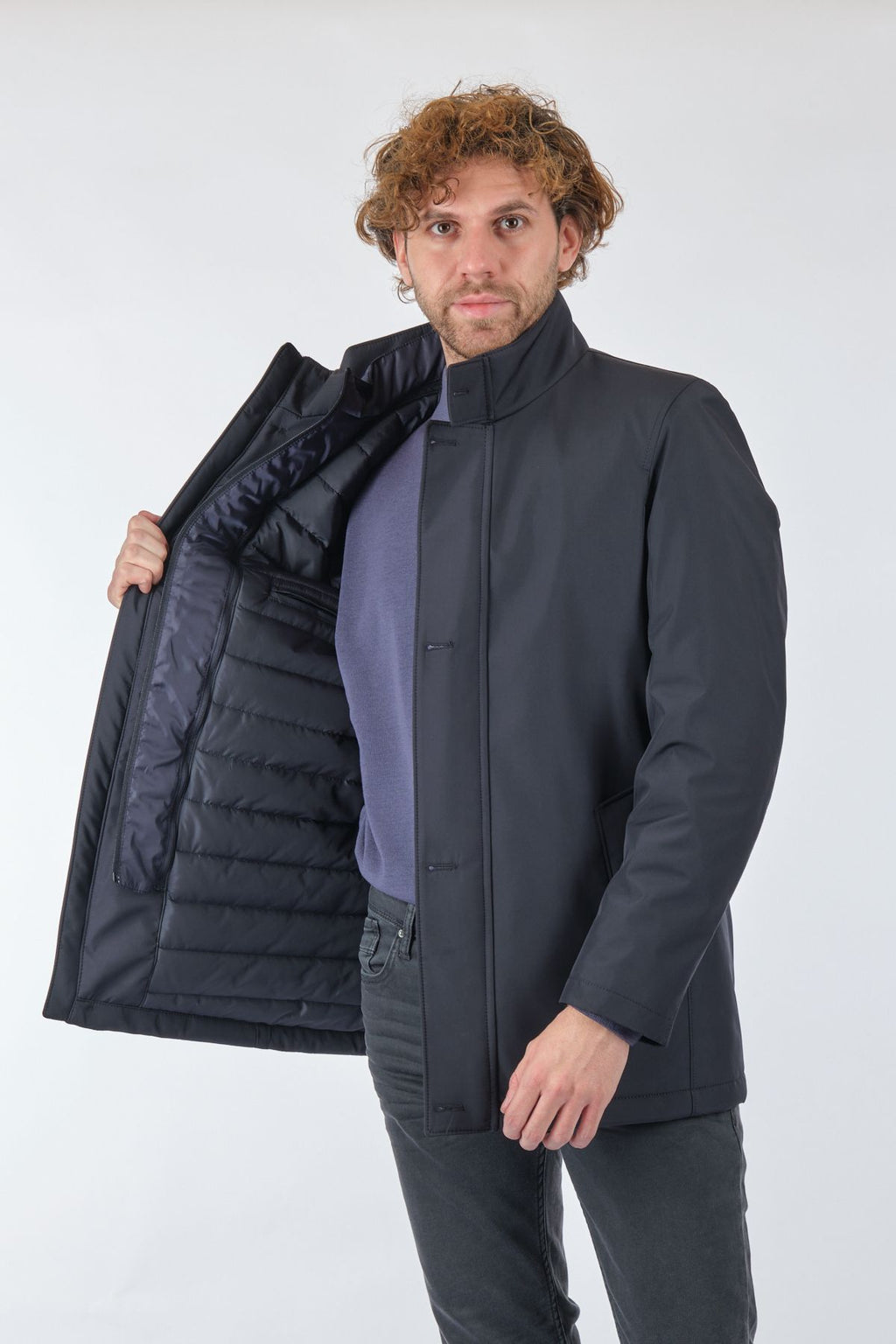 Orbita Erkek Kaban - Minimalist Stil, Regular Fit, Yüksek Yaka