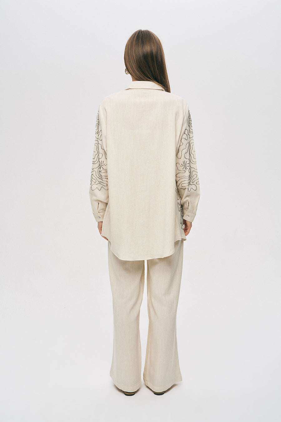 Orfeo Negro Kadın Etnik Nakışlı Oversize Gömlek 34592