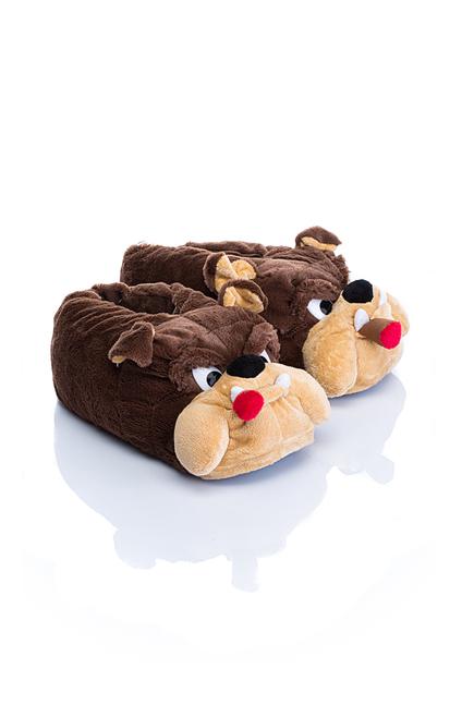 Twigy Bulldog Desenli Peluş Kadın Terliği - Sıcak ve Rahat Translation missing: ar.content.product_image_main
