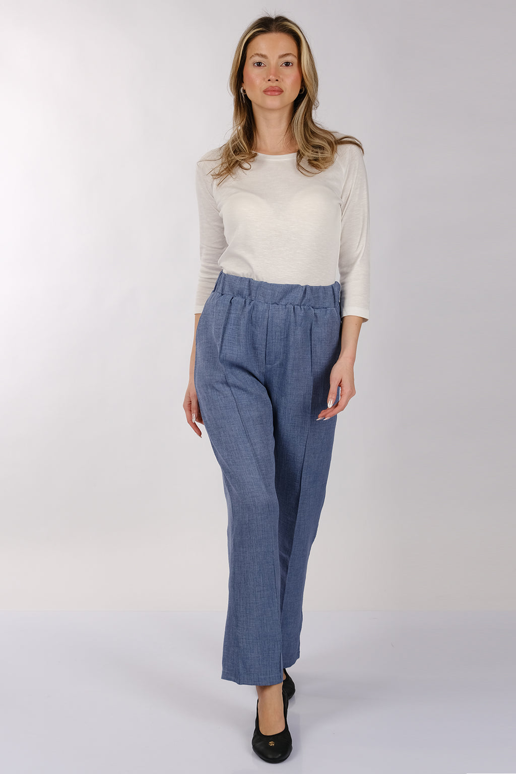 Daido Minimalist Yüksek Bel Keten Kadın Pantolon - Regular Fit