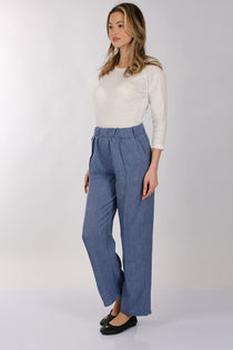 Daido Minimalist Yüksek Bel Keten Kadın Pantolon - Regular Fit