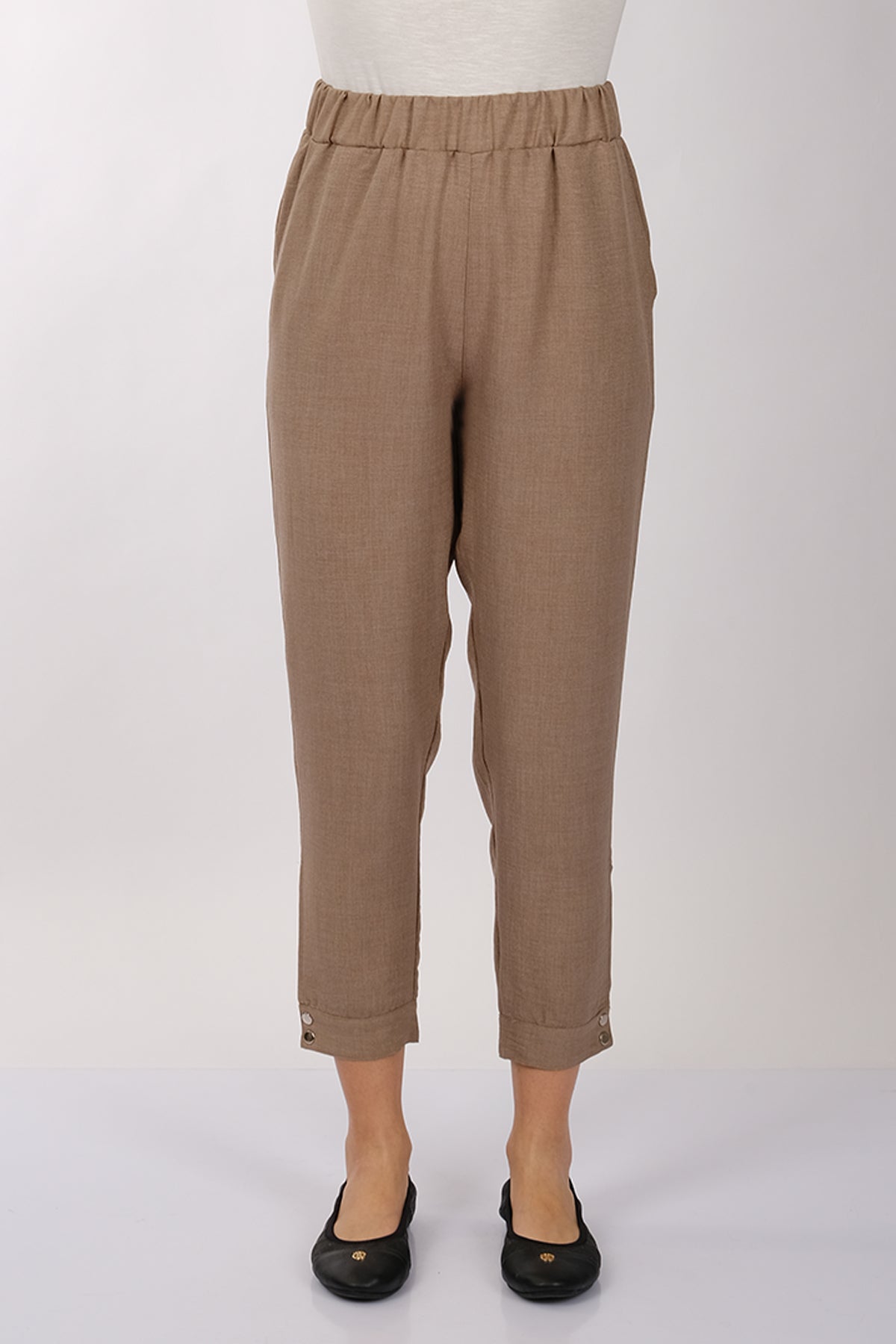 Daido Minimalist Keten Crop Pantolon - Yüksek Bel 7/8 Boy