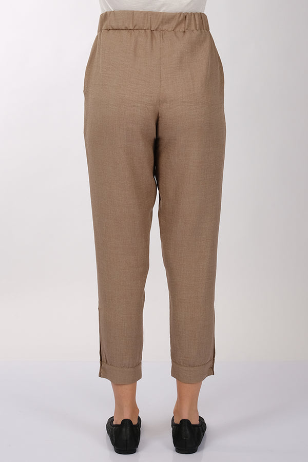 Daido Minimalist Keten Crop Pantolon - Yüksek Bel 7/8 Boy