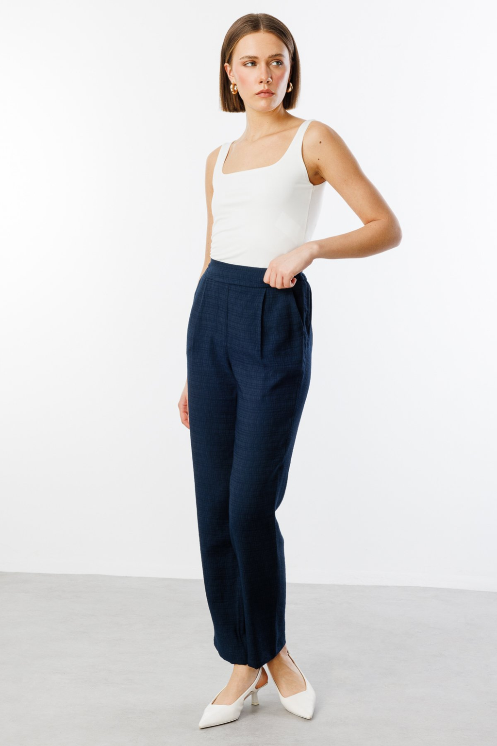 Ekol Minimalist Yüksek Bel Midi Kadın Pantolon - Günlük & Ofis Şıklığı