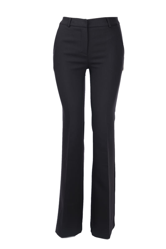 بنطلون إيكول النسائي متوسط ​​الطول بخصر عالٍ بتصميم بسيط - مناسب للإطلالات الكاجوال والعمل